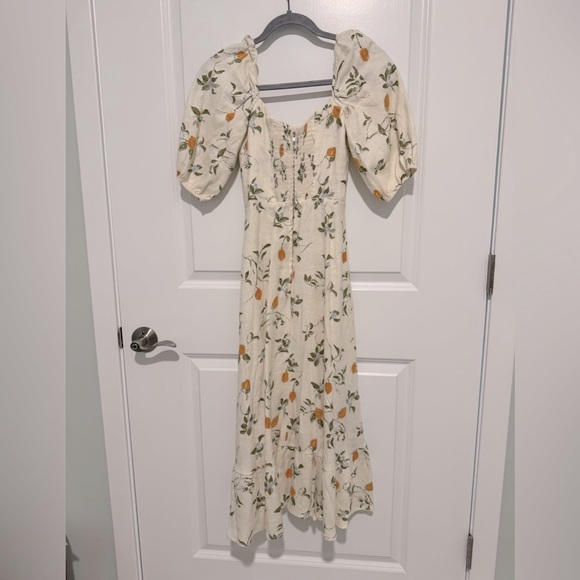 NWOT Reformation Belgium Linen Maxi Dress in Citron - Picture 6 of 8